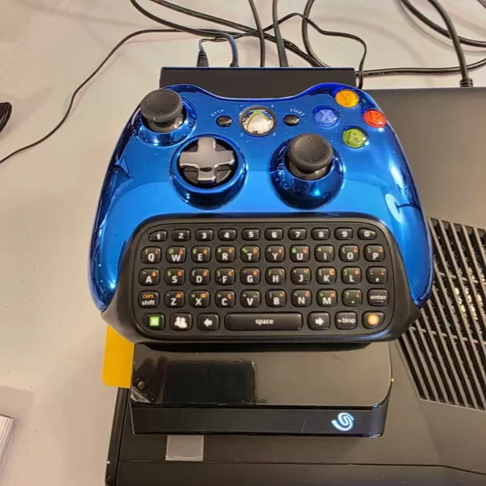 Xbox 360 Console with Blue Controller and Seagate Hard Drive